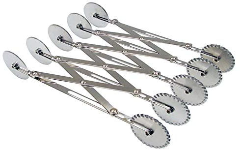 Teigschneider Pizzaschneider Edelstahl 10 Räder Multifunktions Teig Teiler, Justierbar Kuchenteiler, Für Plätzchen Gebäck Dough Pizza