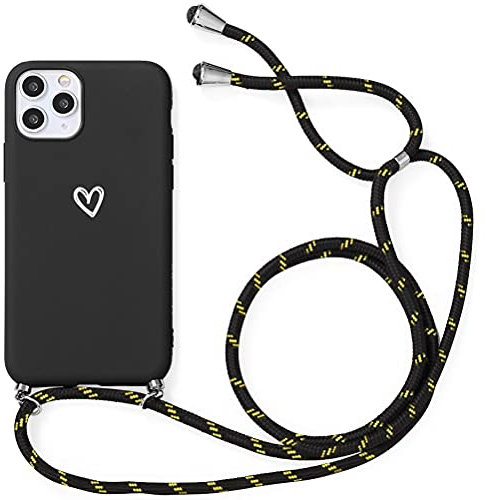 Yoedge - Carcasa con cordón para Samsung Galaxy S9, TPU Flexible de Silicona Mate con Cadena Ajustable para Samsung S9 (5,8 Pulgadas), Color Negro