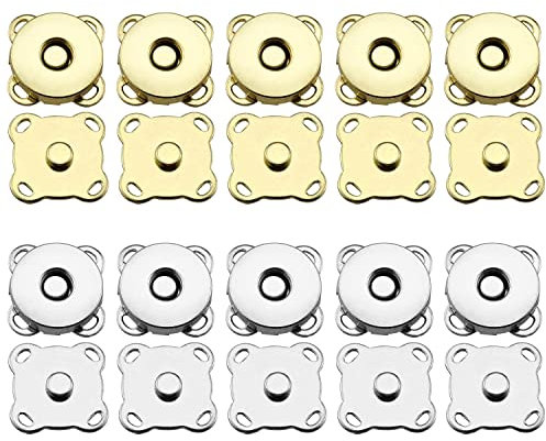 Unvtap Magnetknöpfe 20Pcs Druckknöpfe zum Annähen 14mm Magnetknopf Magnet Druckknopf Magnetverschluss Nähen Magnet Knopf für DIY Nähen Handwerk, Handtaschen, 2 Farben