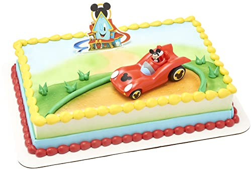 DecoSet Disney Mickey Mouse Funhouse Sweet Adventures 2-teiliges Topper-Set mit winkendem Mickey im Auto und Bild zum Setzen für Geburtstag, Party, Feier
