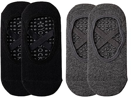WeddHuis 2 Pièces Chaussettes Yoga Femme et Homme Lot de 2 Paires