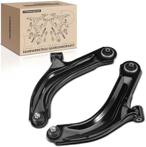 Frankberg Lot de 2 bras de suspension avec roulement en caoutchouc pour essieu avant compatible avec Clio III BR0/1 CR0/1 1.2L-2.0L 2005-2014 Modus/Grand Modus F/JP0 1.2L-1.6L 2004 Remplacement #