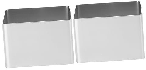 BESTonZON 2 Pièces Anneau Ovale À Gâteau Anneaux De Cuisson Carrés Muffins Faisant Le Moule Anneaux À Pâtisserie Moule À Mousse Carré Pâtisserie À Dessert Bánh Coupe-Cercle Acier