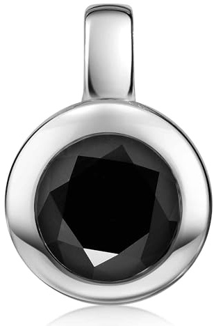 MATERIA by Matthias Wagner Runder Edelstein Anhänger Silber 925 Damen facettiert wahlweise mit Kette