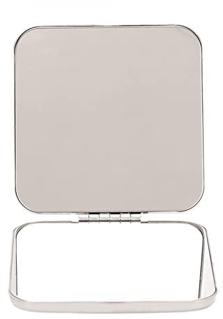 Verdant Touch Kleiner Geldbörsenspiegel Edelstahl Taschenspiegel, Doppelseitiger Faltbarer Tragbarer Kompakter Reisespiegel für Paket, Tetragonum, 10 cm, Kleiner Geldbörsenspiegel