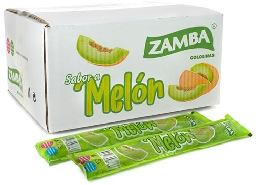 Flash Zamba Polos Líquidos de Melón para Congelar 55 Unidades | Polos de melón refrescantes sin gluten ni lactosa, ideales para disfrutar en verano, fiestas y reuniones familiares.