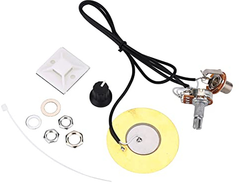 Transducteur électrique Acoustique de Micro de Guitare de 50 Mm, Transducteur Piézo-électrique de Micro en Métal, Amplificateur précâblé pour Accessoires de Guitare,Accessoires pour micros