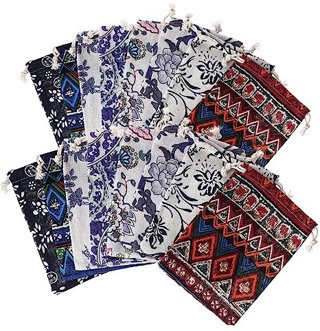 Hoement Stück Perlen Aufbewahrungsbeutel Aus Baumwollleinen mit Kordelzug für Schmuck und Reisen