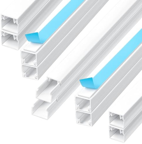 Romon Kabelkanal Weiss Selbstklebend, Kabelkanal Selbstklebend, Zum Verstecken Von Stromkabeln, Lautsprecherkabeln Oder Tv-Kabeln In Ihrem Haus Oder Büro (10mm*10mm,10 Stück 0.4m)