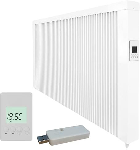 eVARMO Areo Smart 2600 Watt mit WLAN-Stick elektrische Heizung mit Schamottekern zur Wandmontage/Elektroheizkörper (Elektroofen)