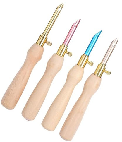 Juego de 4 Bolígrafos para Bordar con de Madera de Poliuretano para Coser Fieltro, Bricolaje, Trabajo Hecho a Mano, Juego Completo de Herramientas de Aguja para Coser Fieltro,