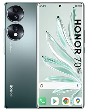 HONOR 70 Smartphone 5G, Android Mobile Phone, 256GB, 6.67 Inch Curved OLED Display (120Hz), 54MP Triple Back Camera, 4800mAh Battery, 66W HONOR SuperCharge, Emerald Green (Renewed)
