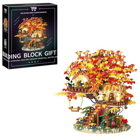 Akino Forest Style Building Toy Kit, Treehouse Building Blocks Set with LED Lights 2725PCS Micro Bricks, Miniature Tree House Model Decor,Ideal Birthday, for Age 8+ Kids Adults