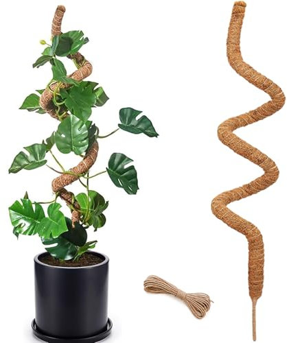Moss Pole for Plants Monstera, 59 Inch Tall Bendable Moss Poles for Climbing Plants Indoor, Large Handmade Plant Pole Sticks, Coco Coir Plant Support Stakes for Potted Plants, Pothos