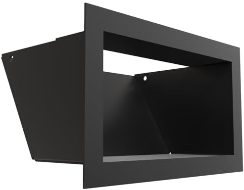 Kratki LUFT ventilationsgaller 12x20 cm svart – rektangulärt metallgaller för eldstäder och värmesystem, 45° lutande, modernt, pulverlackerat, för väggmontering, dekorativt och funktionellt