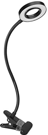 CHENTON Lámpara de escritorio con clip para tatuajes, arte de uñas, lectura, belleza, maquillaje, lámpara de mesa, lámpara de lectura, protección ocular, luz LED, flexible, alimentado por USB
