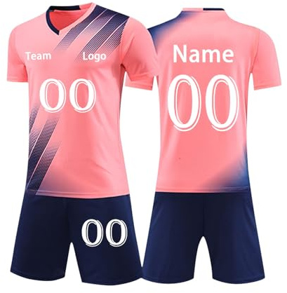 Trikot Kinder mit Namen Nummer Logo Fußball Trikot Herren Selbst Gestalten Fußballtrikots Set - Custom Shirts und Shorts Personalisierte Fussball Trikots Kinder/Erwachsene Torwarttrikot Bedrucken