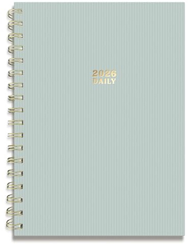 Sweetzer & Orange 2026 Planner – 6 x 8.25 Dated Daily, Weekly & Monthly Calendar Planner – January to December 2026 – Eucalyptus Design with Motivational Stickers, Gold Spiral & Sturdy Paper