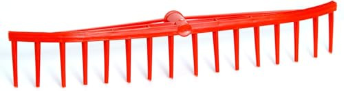pokm toolsmarket - Heurechen 16 Zinken 60cm – Stabiler Laubrechen & Fächerbesen aus Kunststoff, Leichter Harke Rechen für Heu, Laub & Gartenarbeit