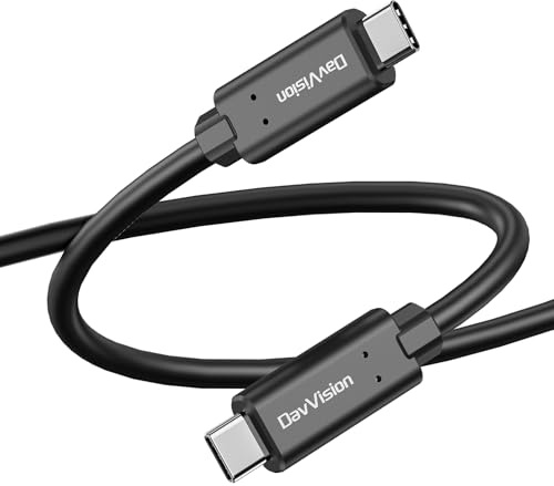 DavVision USB C Fiber Optic Cable 33FT Bidirectional Transmission, 10Gbps&PD 60W USB 3.2 Gen2 Tether Cable for Canon/Sony/Nikon,Ultra Slim & Soft for 4K Camera,Webcam,VR/AR,Video Conference