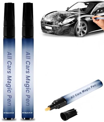 All Cars Magic Pen for Car Scratches, 2 PCS Magic Pen for Car Scratches for All Car Colors, Scratch Repair Magic Pen, Simple DIY Paint Repair Kit, Quick Fix for Wear Swirl Scuffs, Long-Lasting