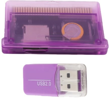 Sxhlseller Cartuccia SD GBA, Cartuccia di Gioco Flash Cart, Supporto Scheda TF per GBA/SP/GBM/IDS/NDS/NDSL per GameBoy Advanced, Formato FAT, capacità Massima Fino a 2 Gb (viola trasparente)