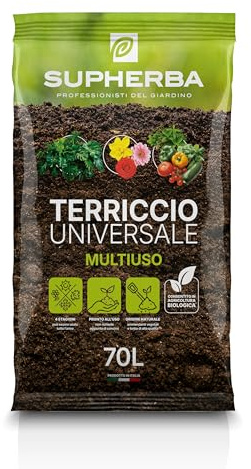 Supherba Terriccio Universale 70L - Pronto all'uso per piante verdi e fiori