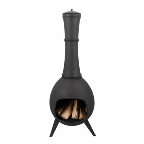 Esschert Design Terrassenofen, 150 cm L, schwarz, 53x53x144 cm, FF65