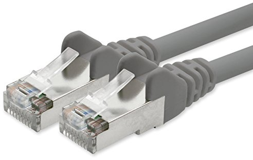 1aTTack.de 1x 30m Cavo di rete Cat5e SFTP 2x RJ45 grigio | Cavo SFTP con schermatura lamina+treccia, 2 connettori RJ45; per router, switch, PC e patch panel