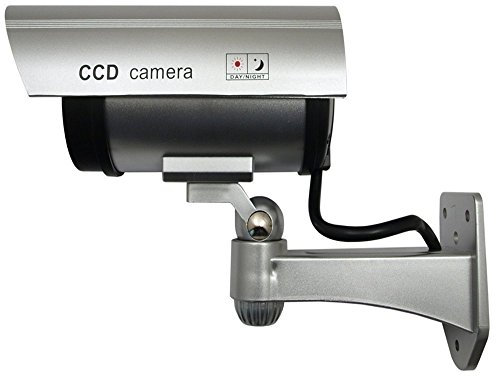 Maclean Videocamera Fittizia IR1100 S con LED e Imitazione IR Telecamera Finta Falsa Dummy Camera Sorveglianza CCTV Colore Argento
