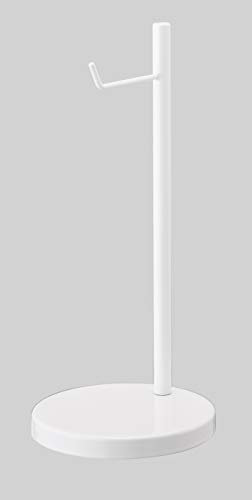 YAMAZAKI 2291 BAUTES Soporte para Auriculares Redondo, Blanco, Acero, Minimalista, 13 x 13 x 28 cm