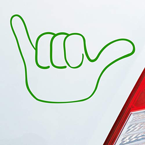 Hellweg Druckerei Hang Loose Hand Surfer Shaka Fun Beach Surfing Auto Aufkleber Sticker Heckscheibenaufkleber