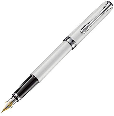 DIPLOMAT D40210018 Excellence A2 Füllfederhalter mit 14 kt breiter Feder, Perlweiß