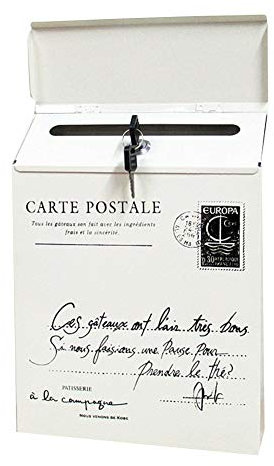 Venus valink Iron Lock Letter Box Vintage Wall Mount Mailbox Mail Postal Letter Newspaper Box, Retro Outdoor Waterproof Letter Storage Box Garden Decor