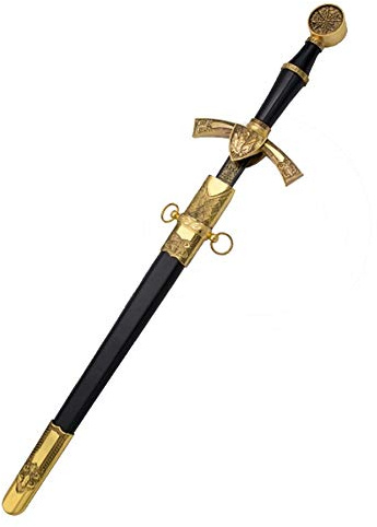 ECOMMUR Daga Medieval | Cuchillo-puñal templario histórico de coleccionista con Vaina. Colección de artículos Antiguos
