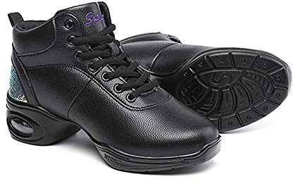 Chaussure de Danse Salsa Femme Confortable Antidérapant Cuir Chaussures Danse Modern Jazz Latine Baskets Sport