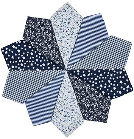 HOULIFE Femme Noir Mouchoirs Tissu en Pur Coton Motif pour Usage Quotidien Lot de 5/12 Pièces 36x36cm Cadeau de Fête des Mères