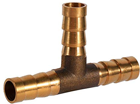 3-Wege-Schlauchverbinder, Messing-T-Stück 3-Wege-Kraftstoffschlauchverbinder-Anschluss für Druckluft-Öl-Gasleitung(8mm)