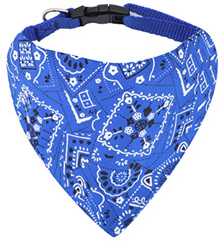 Chiens de Mode Bandana Foulards Ajustable pour Chiot Petit Chien Chat (M, Bleu)