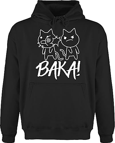 Shirtracer - Hoodie Herren Pullover Männer - Anime - Baka! mit Katzen - weiß