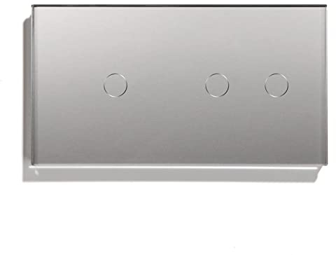 BSEED Touch Dimmer 2-Fach 1-Weg (KEIN WLAN) und WIFI-Schalter 1-Fach 1-Weg (Neutralkabel Erforderlich) Smart Alexa Glasscheibe Wandlichtschalter Grau