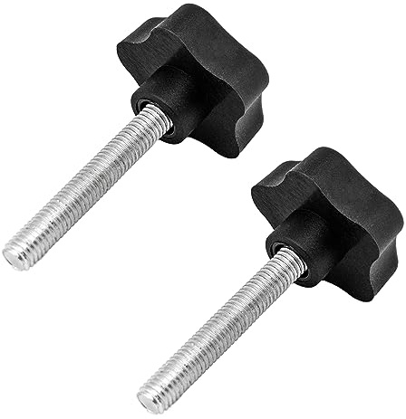 PRIOstahl Feststellschraube Sterngriffschraube Griffschraube Sternmutter - M8 x 60mm 2 Stück Sternkopfschraube Rändelschraube Schraube als Halterung & Fixierung mit Außengewinde aus Stahl