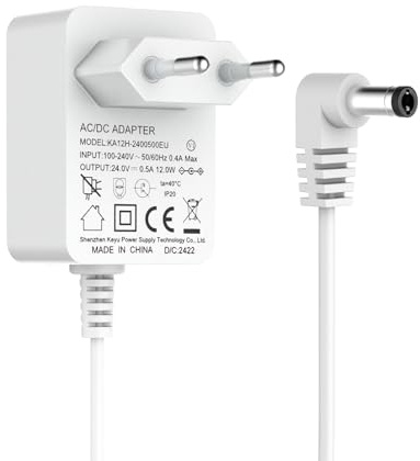 Hianjoo 24V 0.5A Ersatz Ladegerät für Aroma Diffuser, Netzkabel Adapter, DC-Stecker 5.5 * 2.1mm