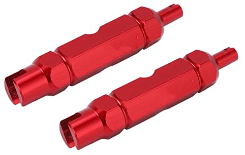 Fahrradreifen-Düsenschlüssel, langlebiges Doppelkopf-Fahrradventilkernwerkzeug CNC-Drehen für amerikanische Ventile für abnehmbare französische Ventile(rot)