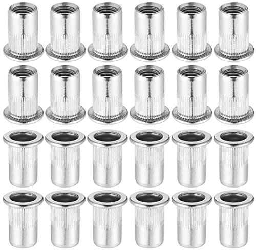 Hejo 60 Stück Nietmuttern M8, Nietmuttern Edelstahl Flachkopf, Blindnietmutter Gewindenieten für Befestigung Möbeln Dekorationen Handwerk