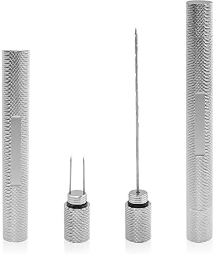 Zolunu Cigar Punch 3 in 1 Multitool mit Draw Enhancer Cutter und Twin Buffer Unverzichtbar für Zigarrenliebhaber（Silver）