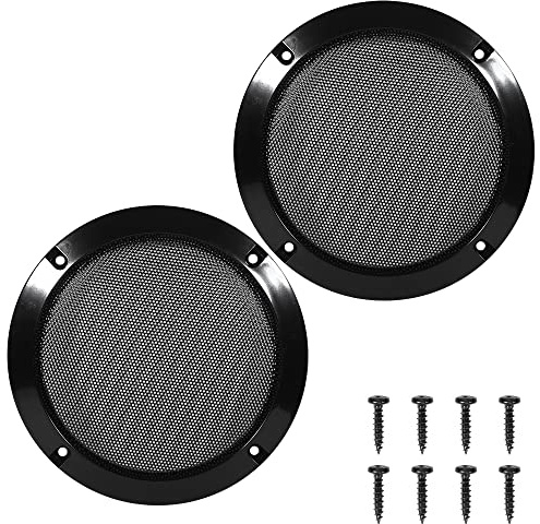 VOANZO Lautsprecherabdeckungen für Heimlautsprecher, Decken, Auto-Audio-Systeme, Schwarz, 16,5 cm, 2 Stück