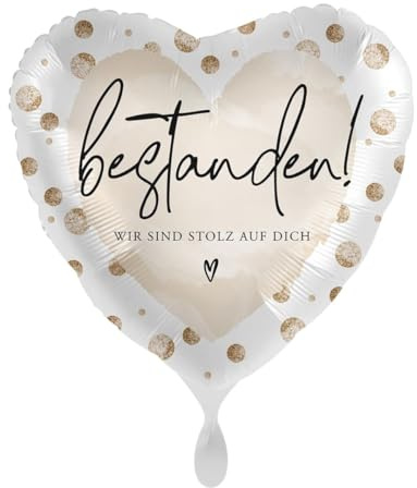 Premioloon Folienballon Herzballon bestanden! Wir sind stolz auf Dich, ca. 43 cm - 81153