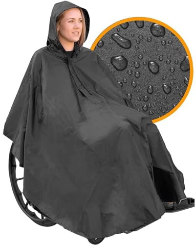 OrtoPrime Rollstuhl-Regencape - Wasserdichter Rollstuhl-Sack - Regenponcho für Rollstühle - Rollstuhl-Überzug - Rollstuhl-Zubehör