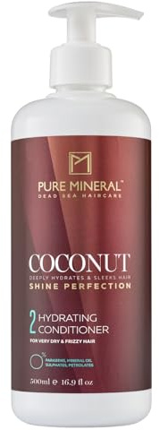 PURE MINERAL - Acondicionador con Aceite de Coco - 500ml | El acondicionador con aceite de coco desenreda e hidrata el cabello muy seco sin apelmazar.